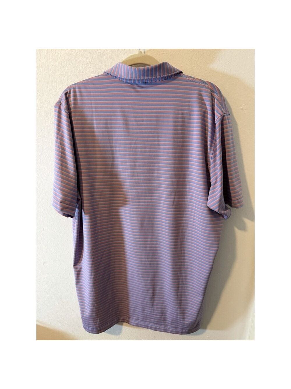 PETER MILLAR Summer Comfort Polo Shirt Blue Pink Purple Pastel Sz L Mens Golf - Picture 5 of 10